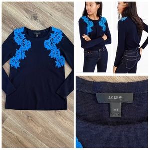 J. Crew Lace Applique Sweater.